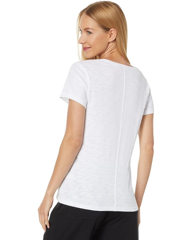 

Футболка Lilla P V-Neck Short Sleeve Back Seam Tee, белый