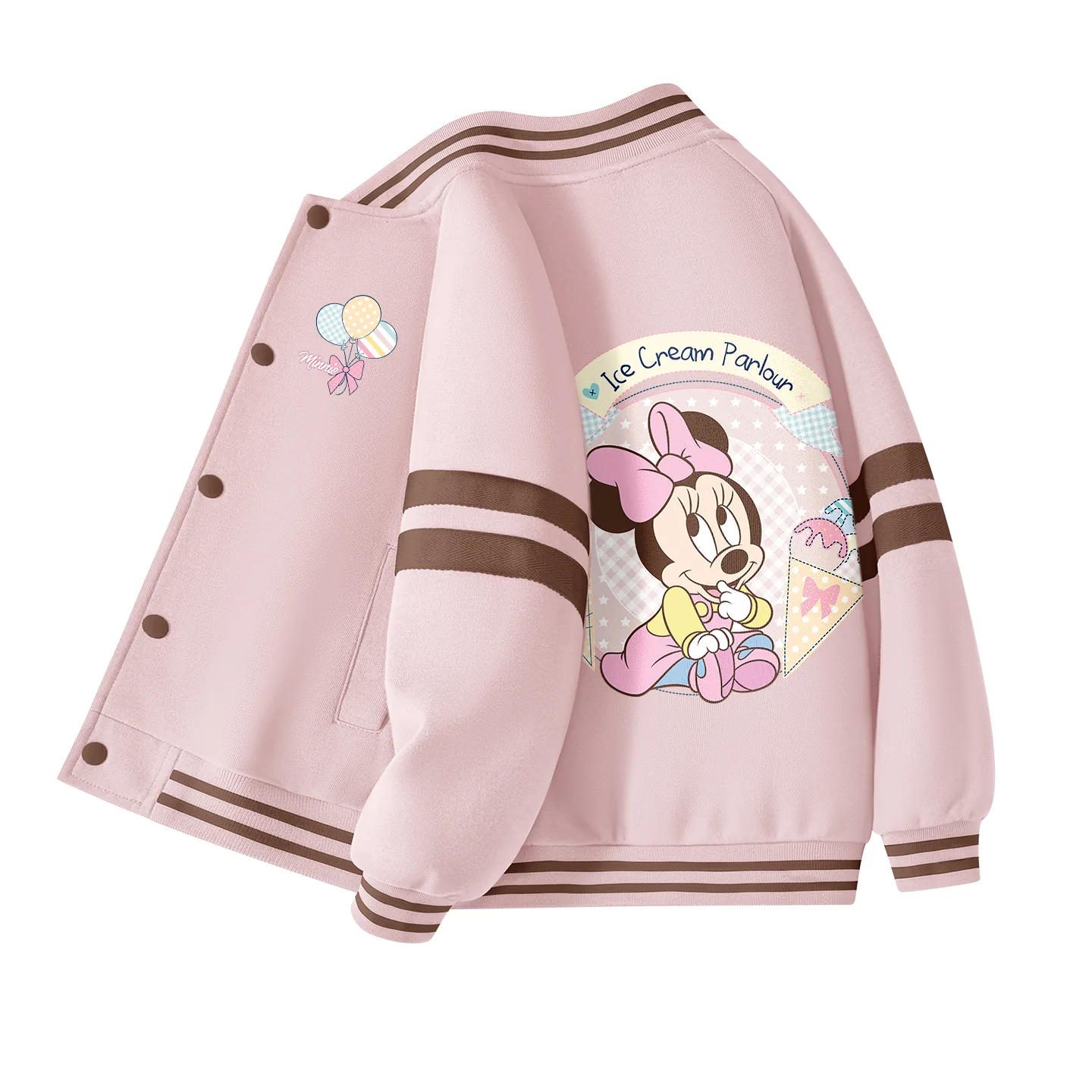 Детская бейсбольная футболка с круглым вырезом Disney, Dihui_Double Lotus Pink — фото 3