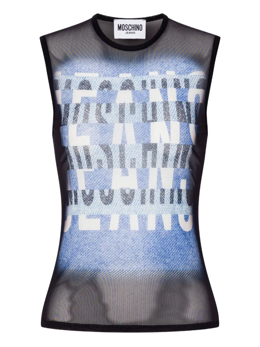 

Прозрачный топ с графичным принтом Moschino Jeans, черный