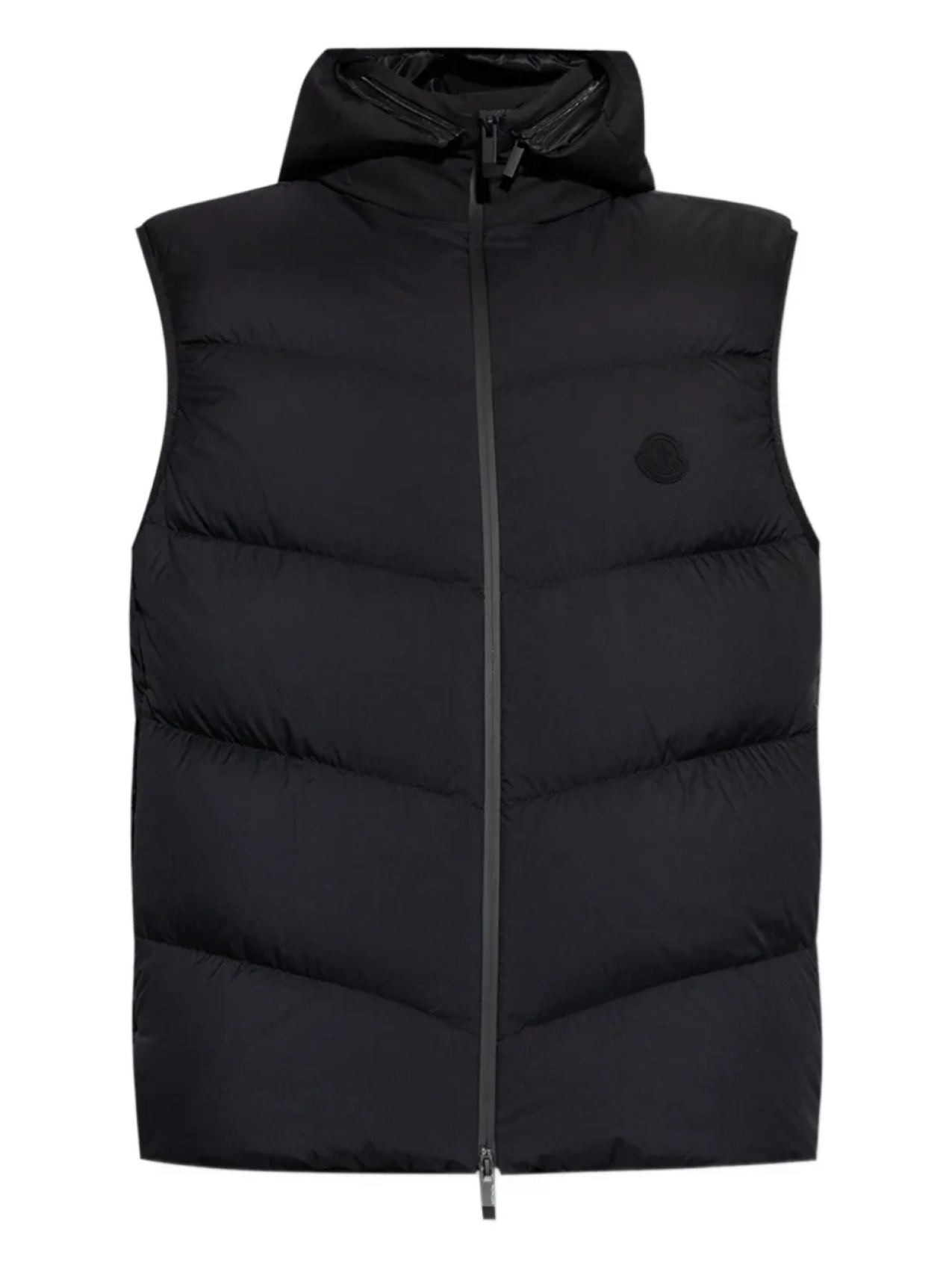 

Стеганый жилет с капюшоном Moncler, черный
