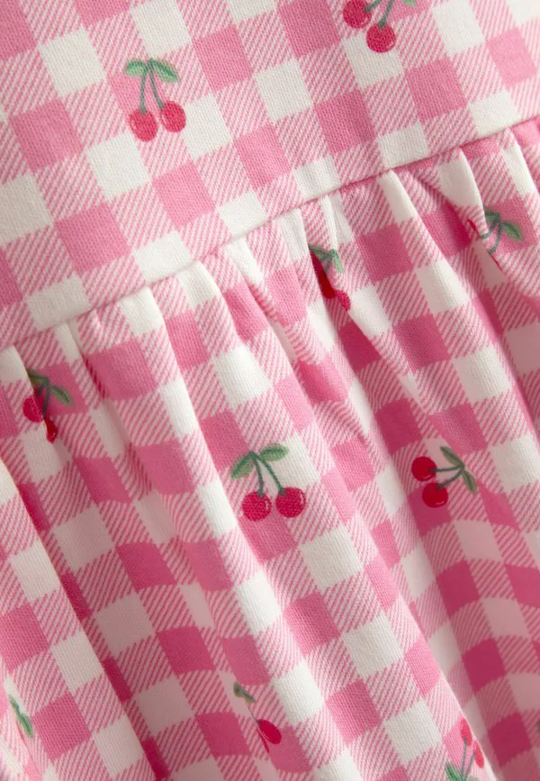 Повседневное платье стандартного кроя Jojo Maman Bébé, Pink Gingham Cherry — фото 4