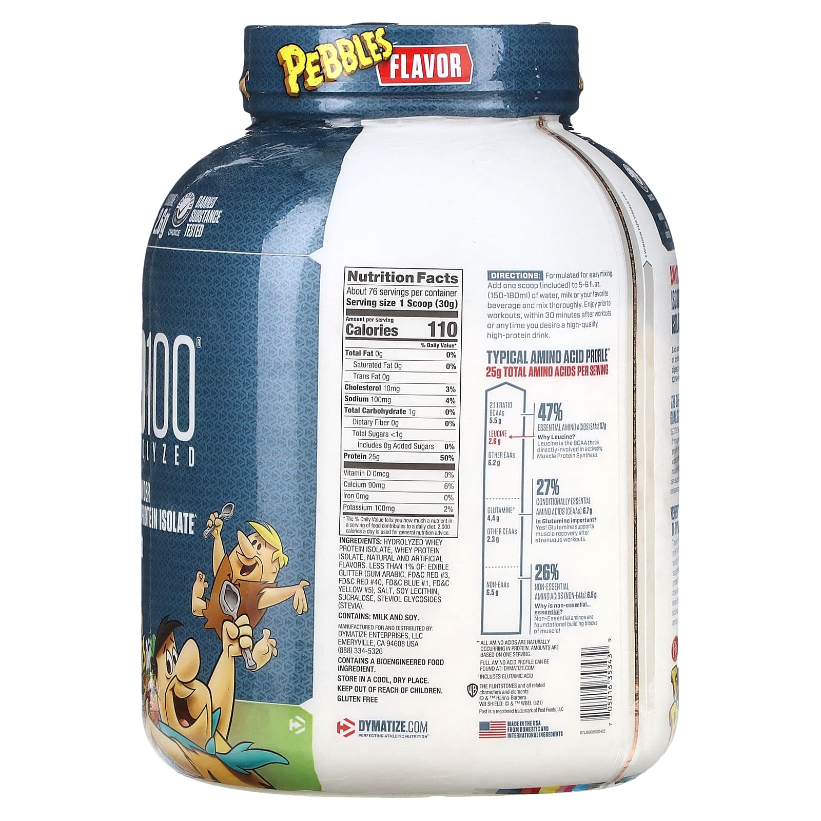 

Dymatize Nutrition ISO100 Hydrolyzed 100% Whey Protein Isolate Fruity Pebbles 5 lb (2.3 kg)