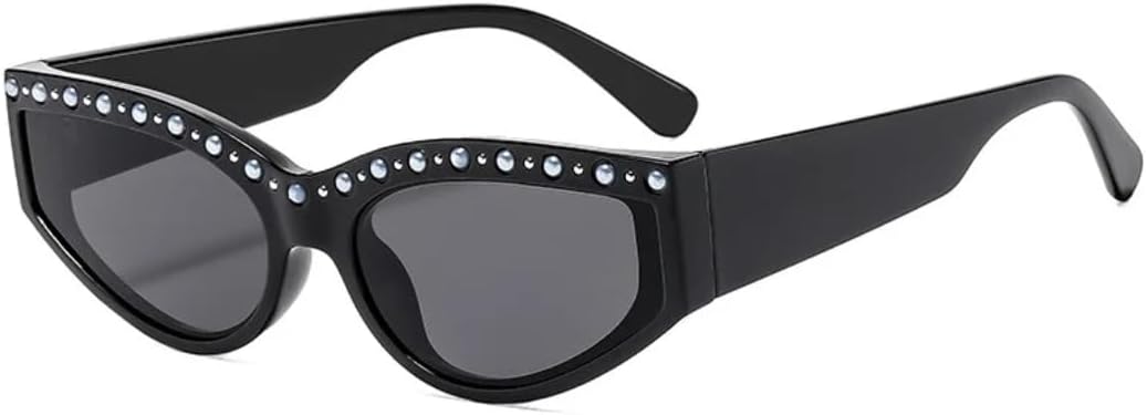 

Солнцезащитные очки с защитой UV400 | Овальные линзы «кошачий глаз», легкая оправа | для женщин и мужчин, для занятий спортом на открытом воздухе и вождения DSVIGF, Black-black