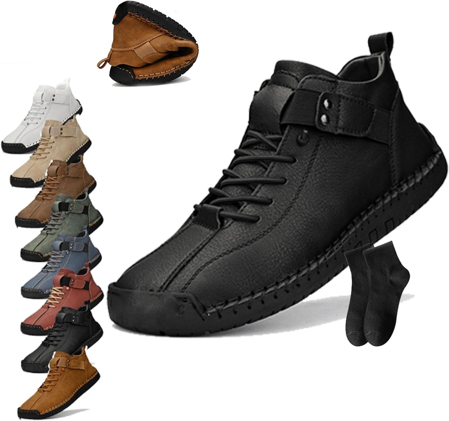 

Мужские повседневные лоферы-мокасины ручной работы Noworfewer, черный