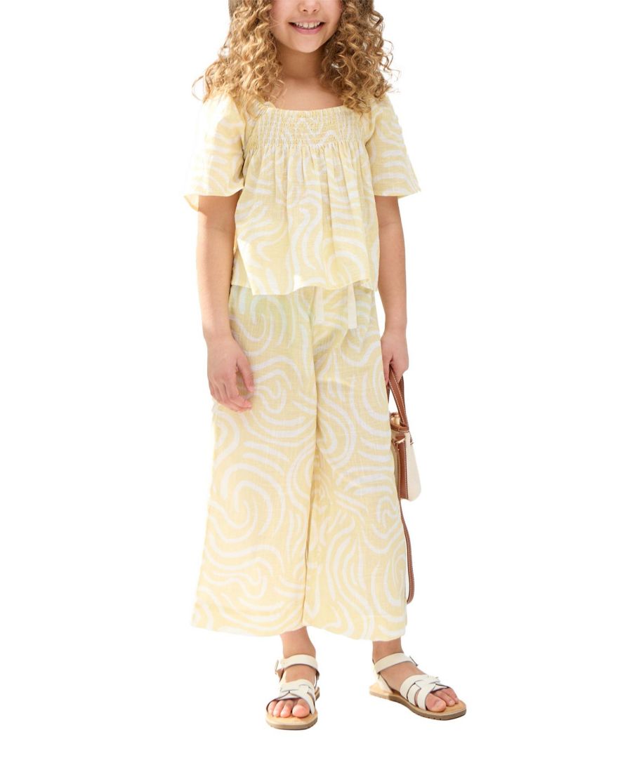 

Комплект одежды для маленьких девочек Raffya Nia с присборенным воротником и принтом зебра Raffya Kids, Yellow