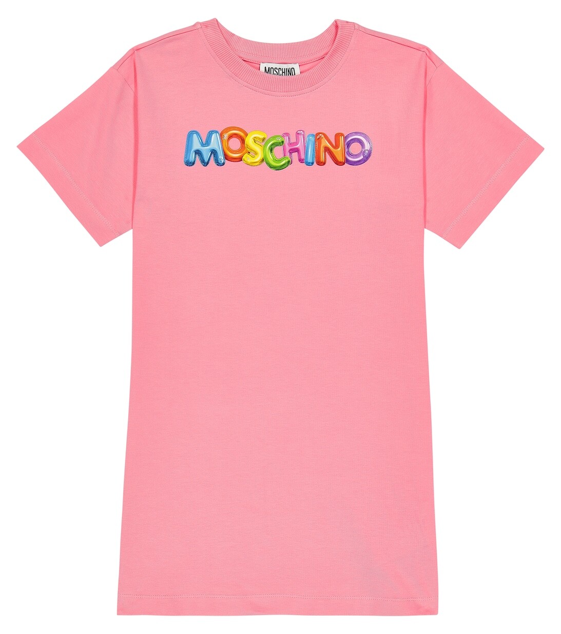 

Платье-футболка из смесового хлопка с логотипом Moschino, розовый