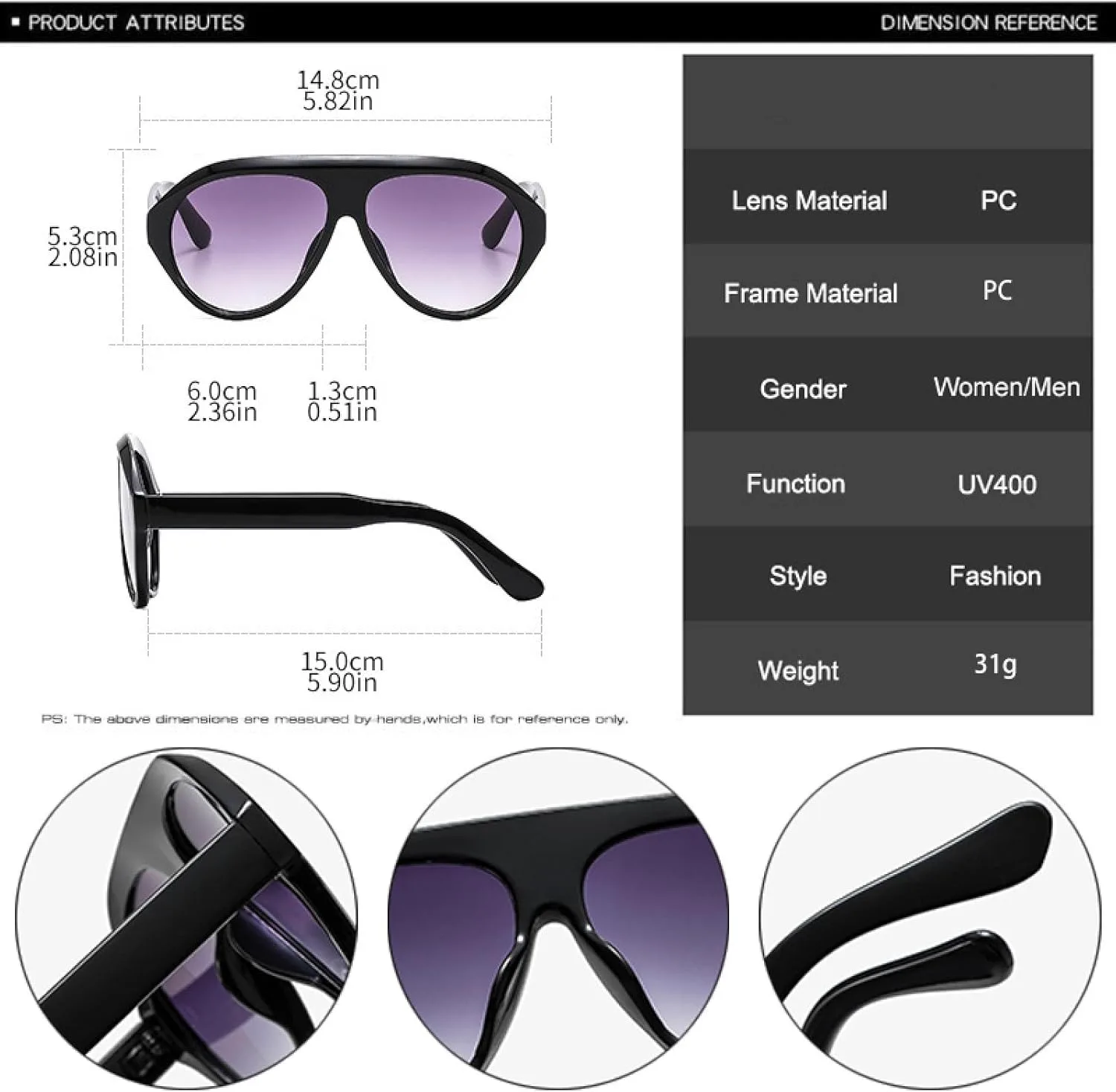 

Модные большие женские солнцезащитные очки в стиле ретро конфетных цветов UV400 для мужчин и для активного отдыха на открытом воздухе HHZZYVY, Black Green