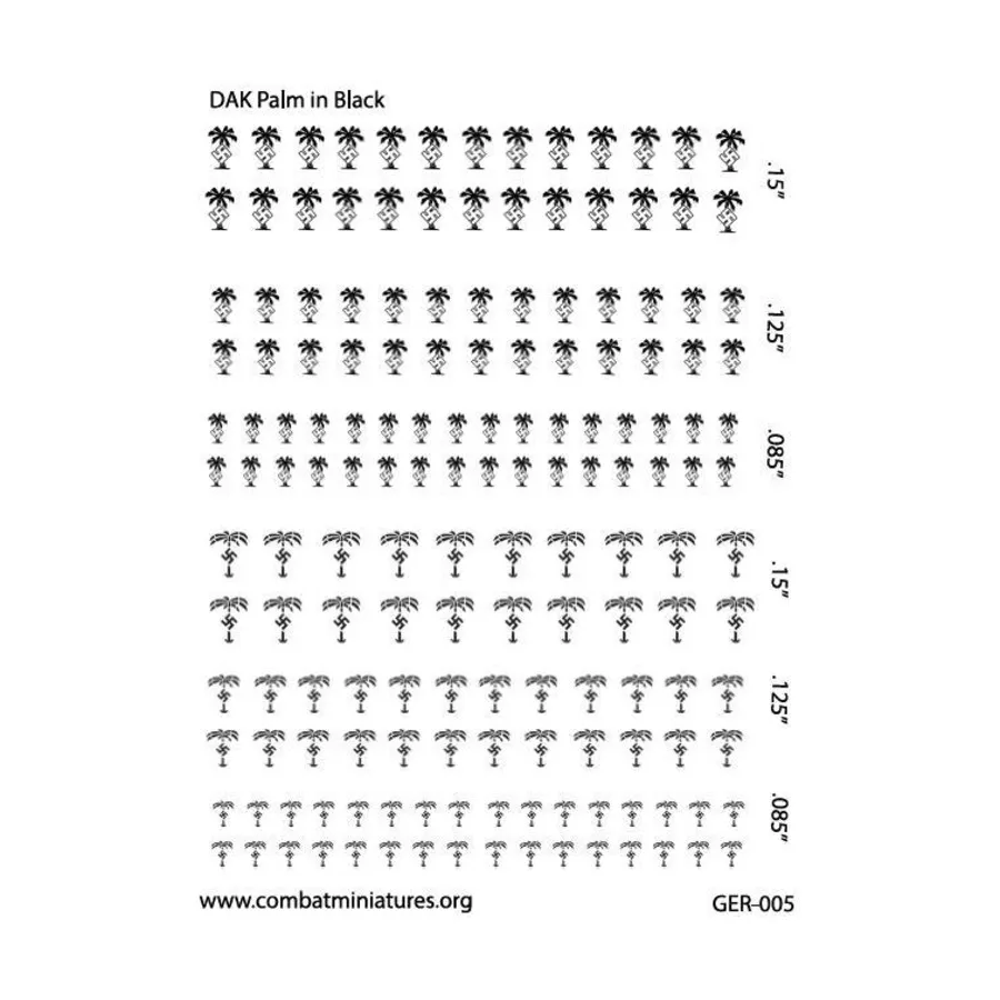 

DAK Palms в черных наклейках (1/285), Decals - WWII, Germany (Combat Miniatures)