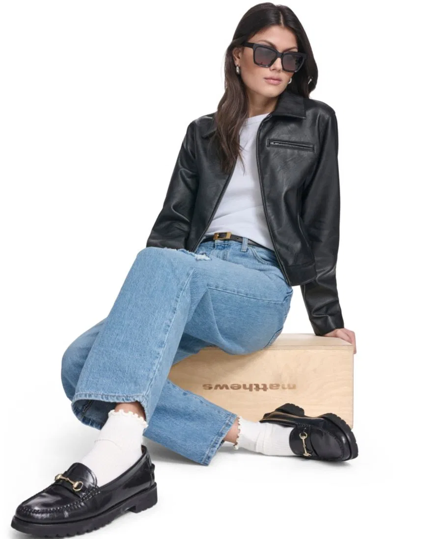 Женская куртка с отложным воротником и застежкой-молнией спереди Levi's, Black — фото 4