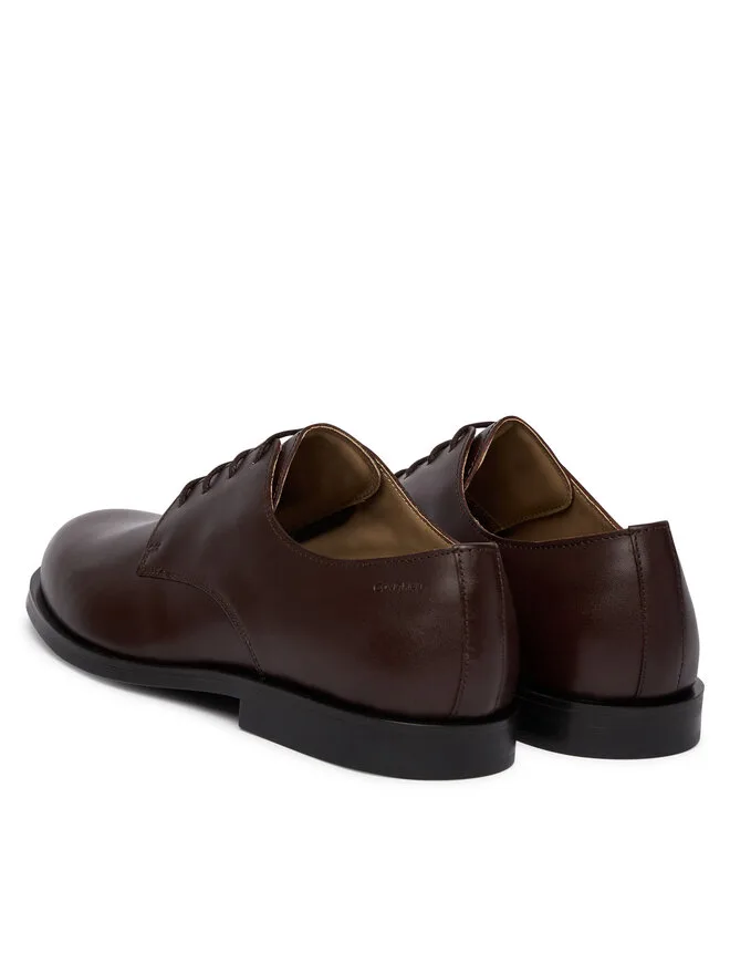 Calvin Klein Резиновые низкие туфли-дерби Ess, Lth HM0HM02056, коричневые — фото 3