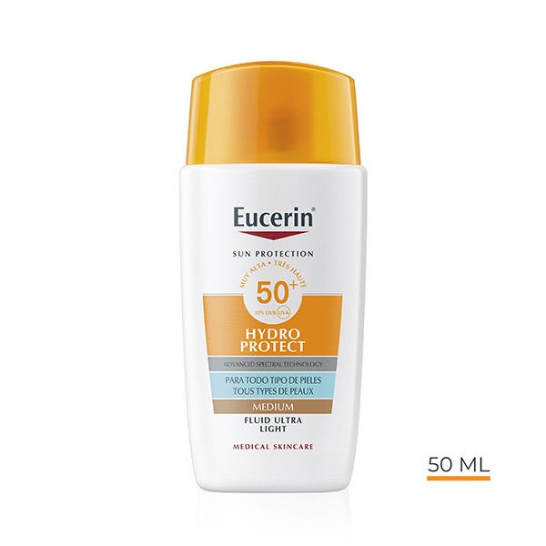 

Тонированный солнцезащитный крем EUCERIN Fluido Hydro Protect SPF50+, Medium