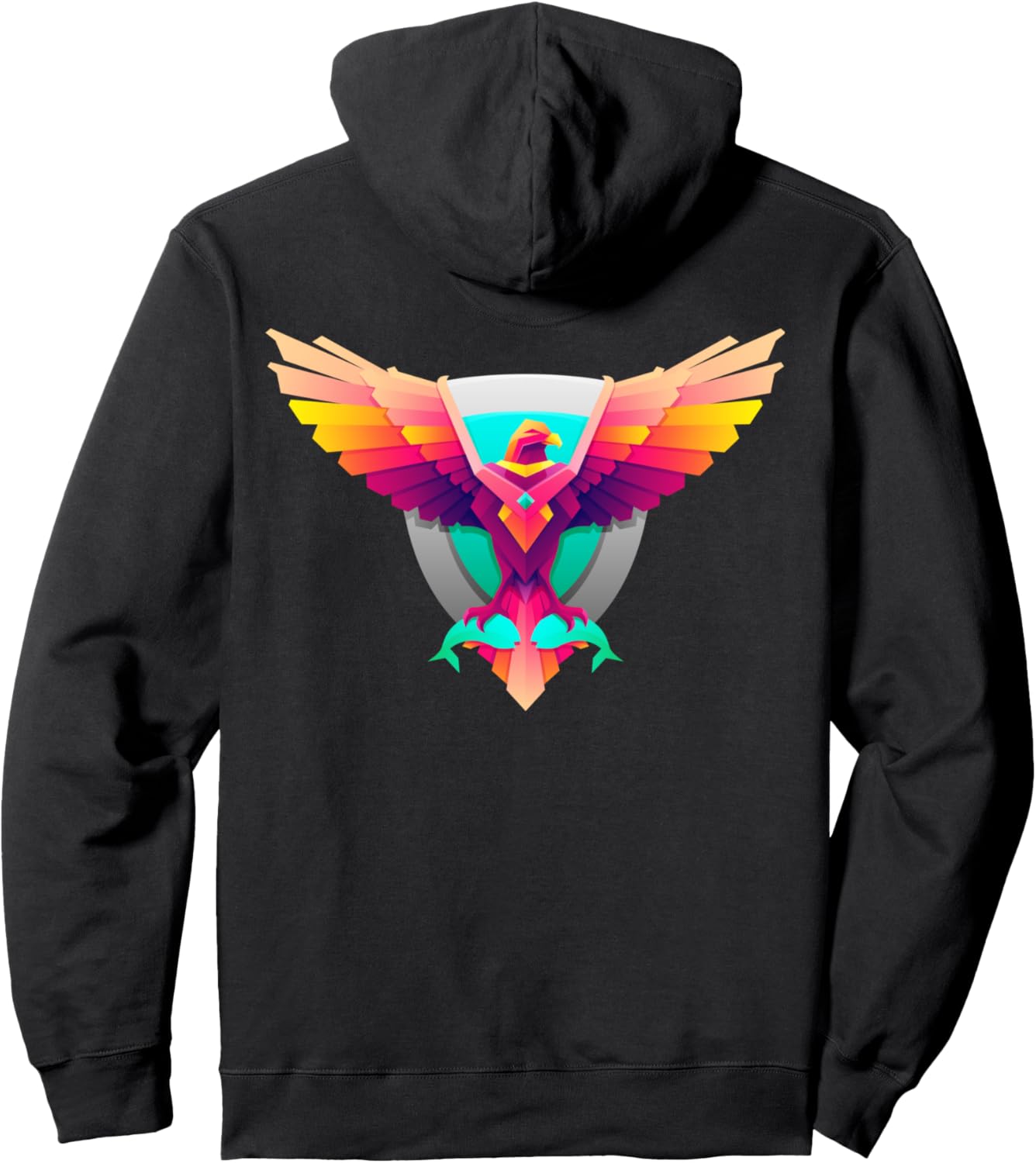 

Толстовка с изображением американского орла для мужчин и женщин Polygonal American Eagle, черный