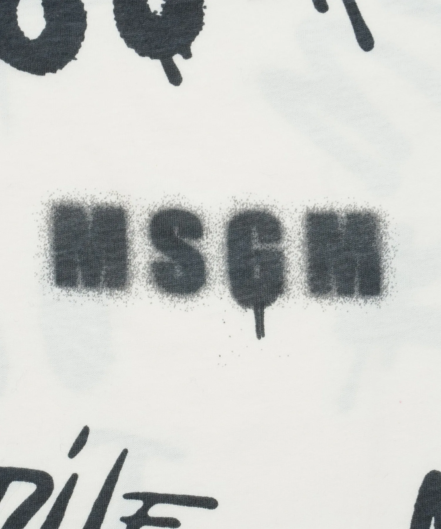 Детская футболка с мультиграффити MSGM KIDS Multigraffiti кремовая — фото 3
