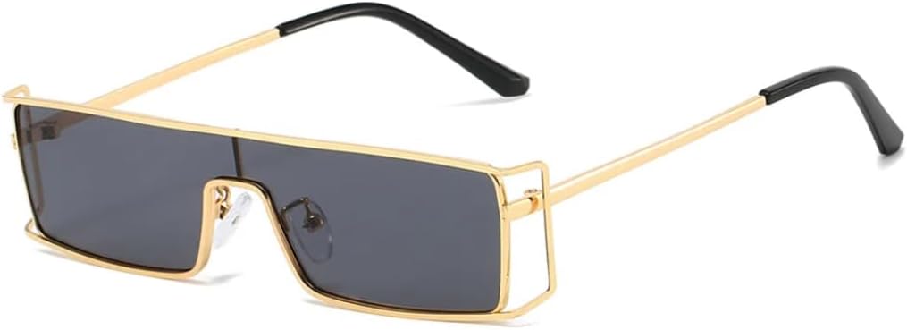 

Роскошные интегрированные металлические полые женские солнцезащитные очки, модные, с футуристическим дизайном, для мужчин, трендовые очки с защитой от УФ-излучения UV400 UATXTAU, Golden Black