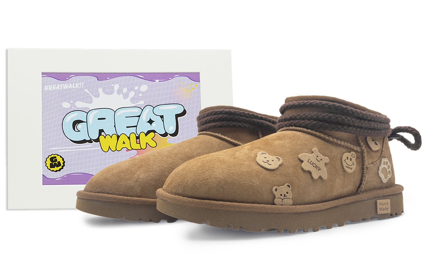 Ботинки зимние низкие UGG Classic Ultra Mini, коричневый