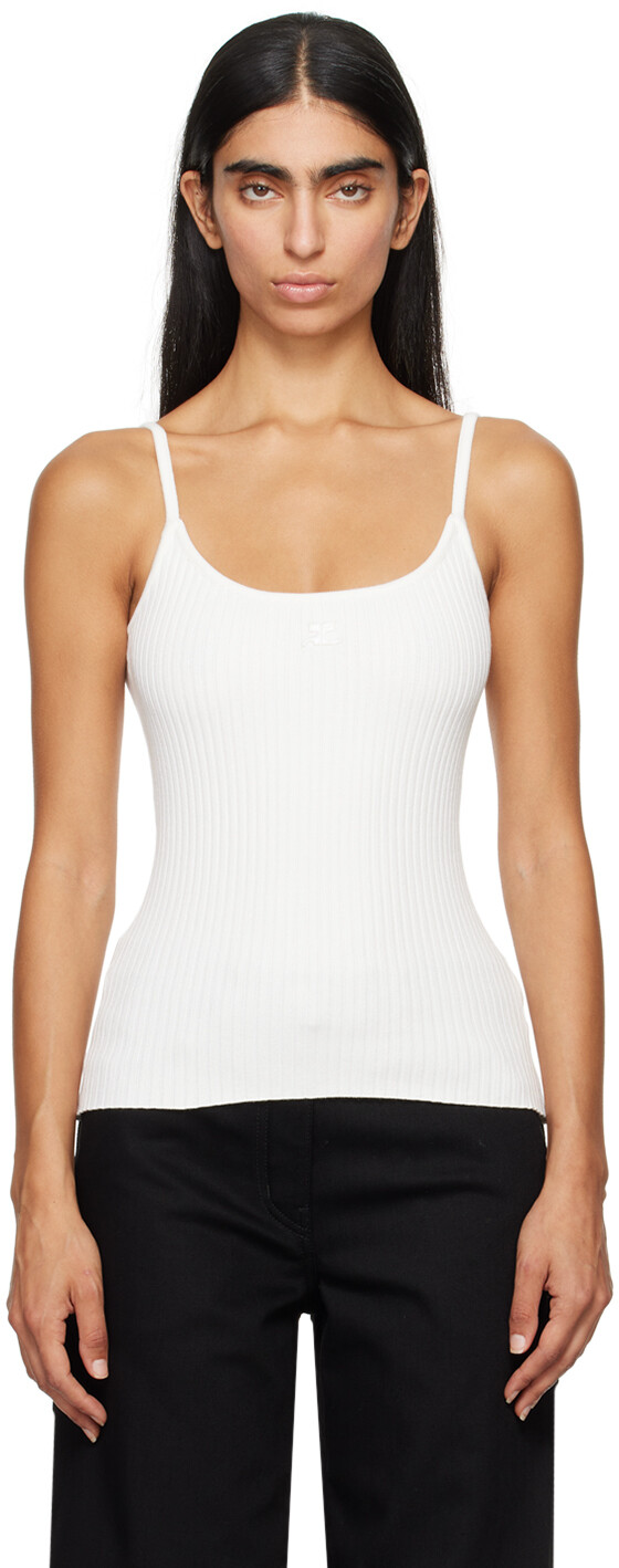 

Белая майка в рубчик Courreges