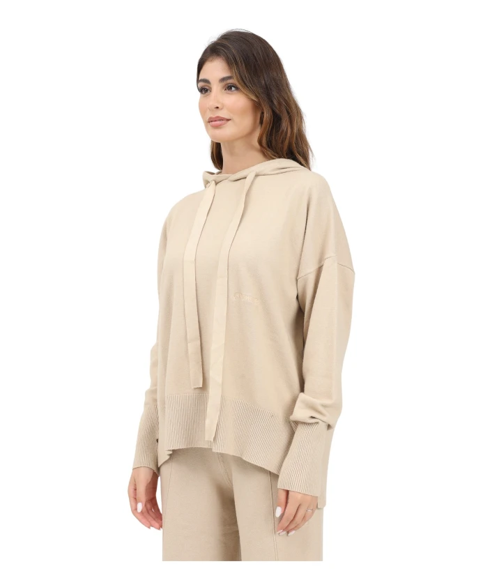 

Коричневая толстовка с капюшоном, стиль casual chic. Hinnominate, коричневый