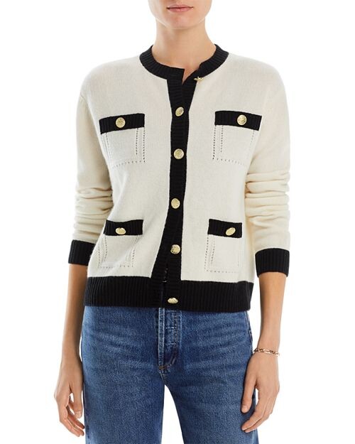 

Кашемировый кардиган с контрастной отделкой C by Bloomingdale's Cashmere, цвет Multi