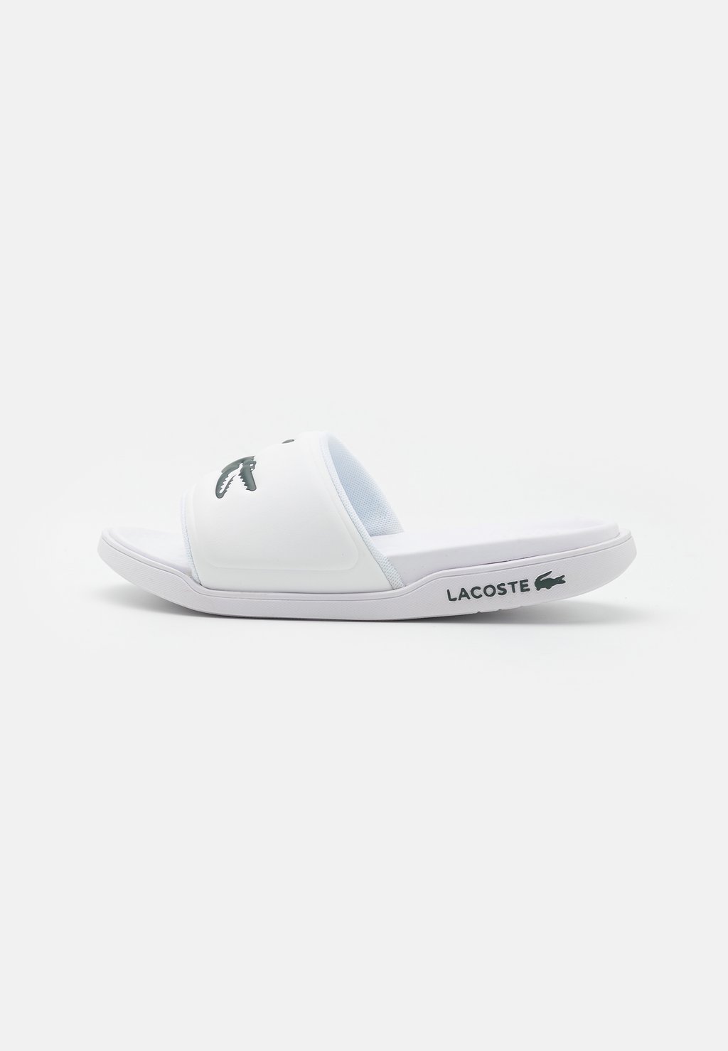 

Тапочки Serve Slide Lacoste, цвет white/dark green