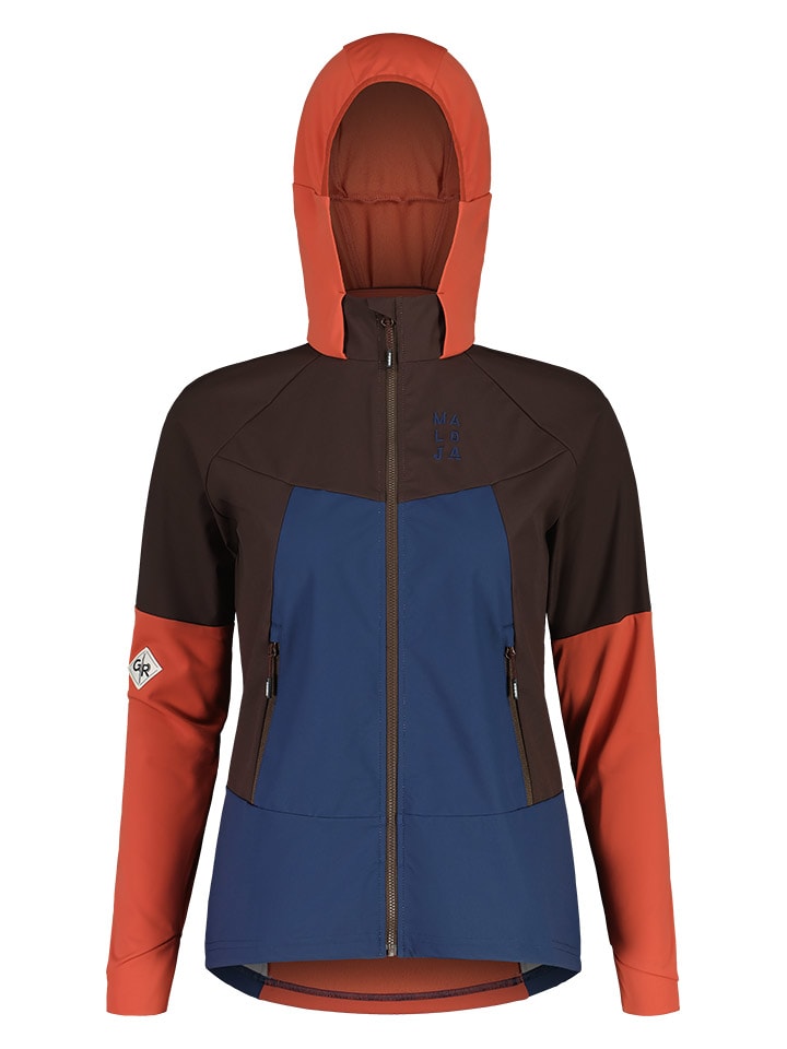 

Куртка софтшелл SchareckM Maloja, цвет orange/braun/dunkelblau