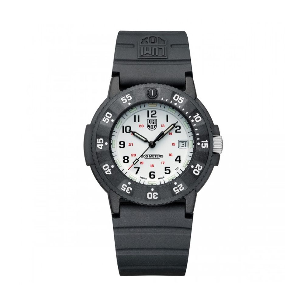

Черные резиновые часы Luminox