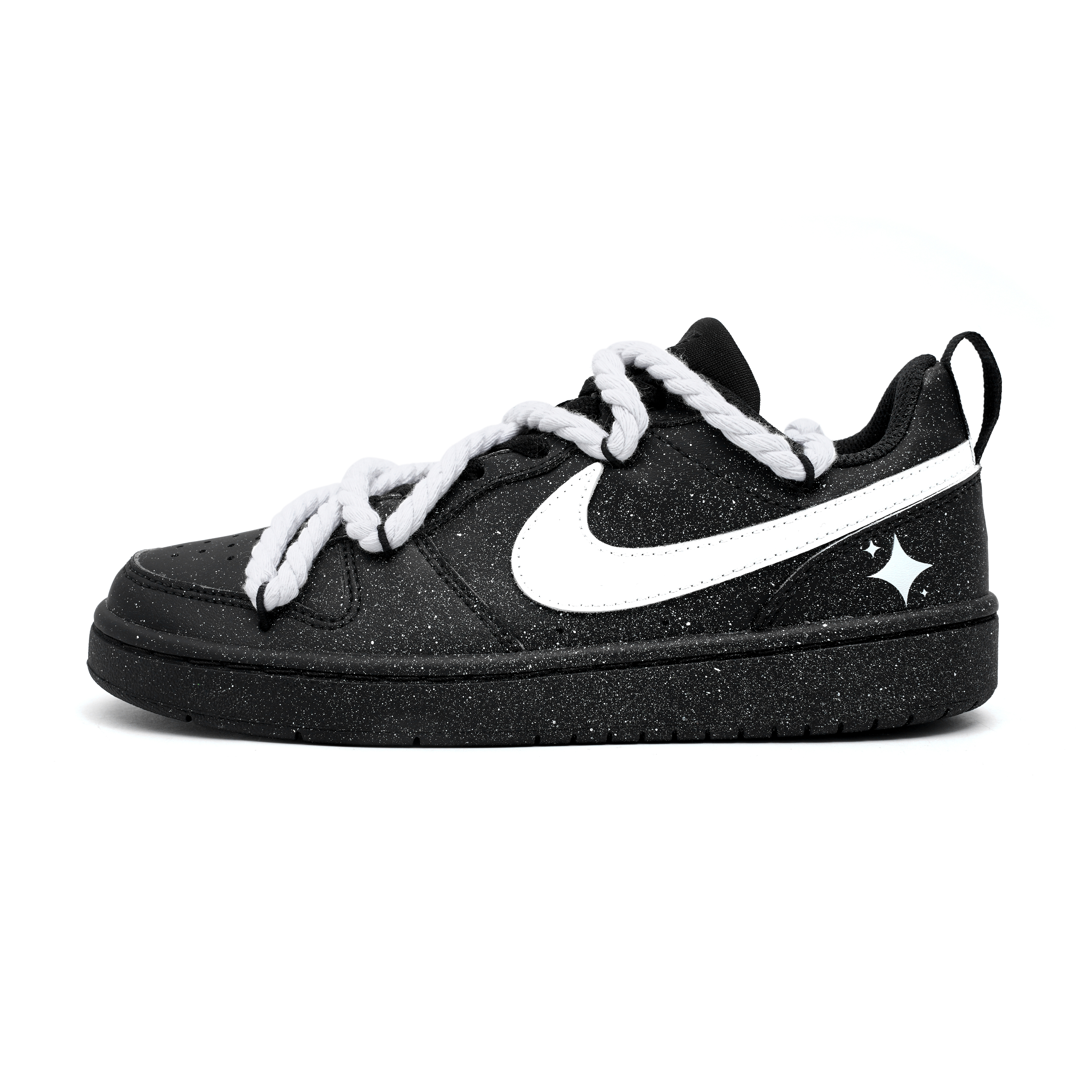 

Nike Детские кроссовки для скейтбординга Court Borough Starry, черные, белые, для подростков