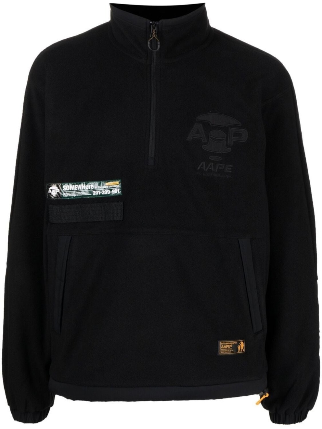 

Толстовка с воротником на молнии и вышитым логотипом AAPE BY *A BATHING APE, черный