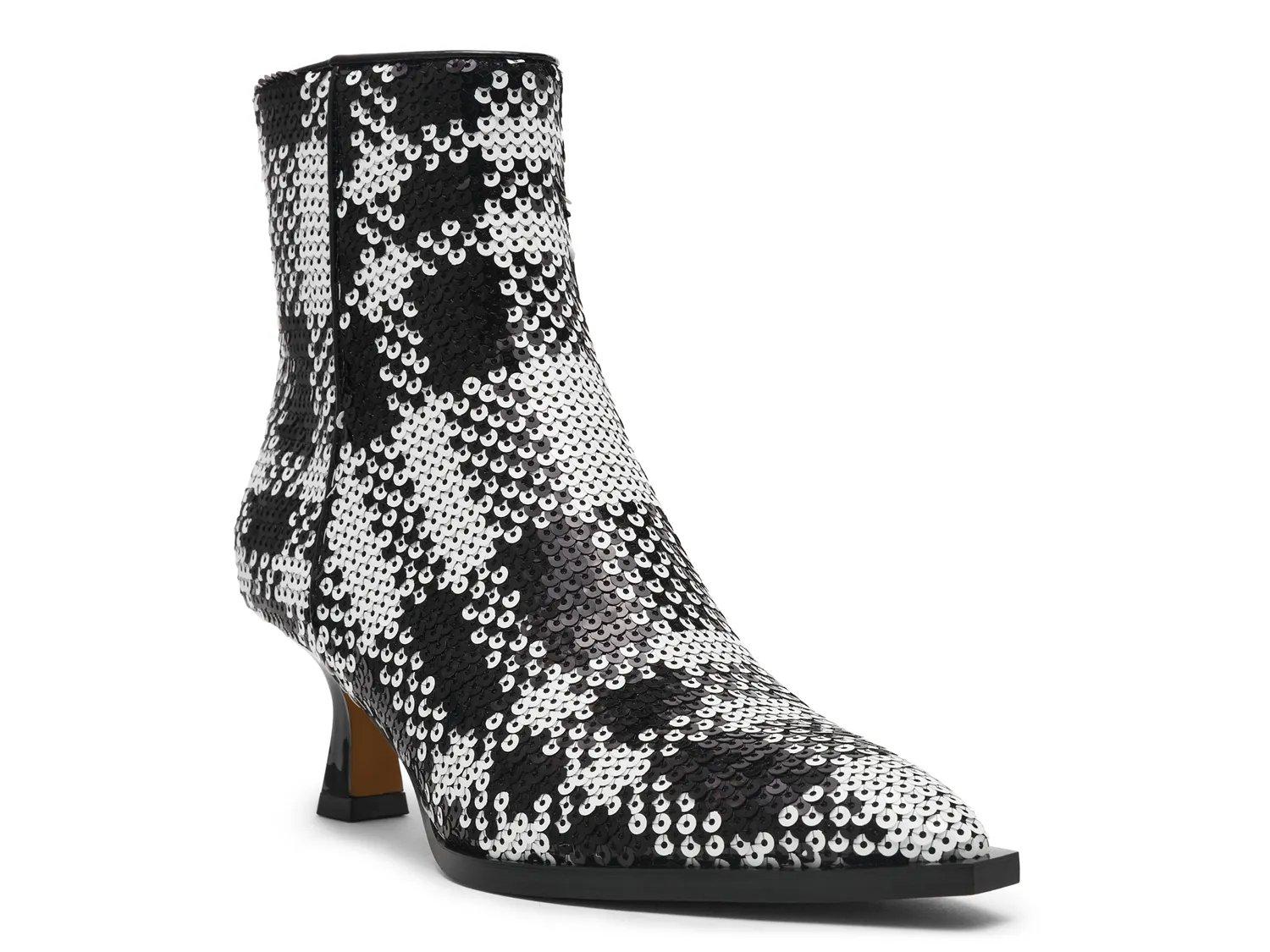 Ботинки Betsey Johnson Louisa Bootie, Black/White Plaid Print Sequin