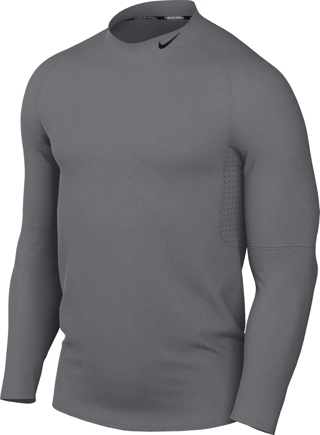Футболка Nike Pro Slim-Fit Dri-FIT с длинным рукавом и воротником-стойкой, серый