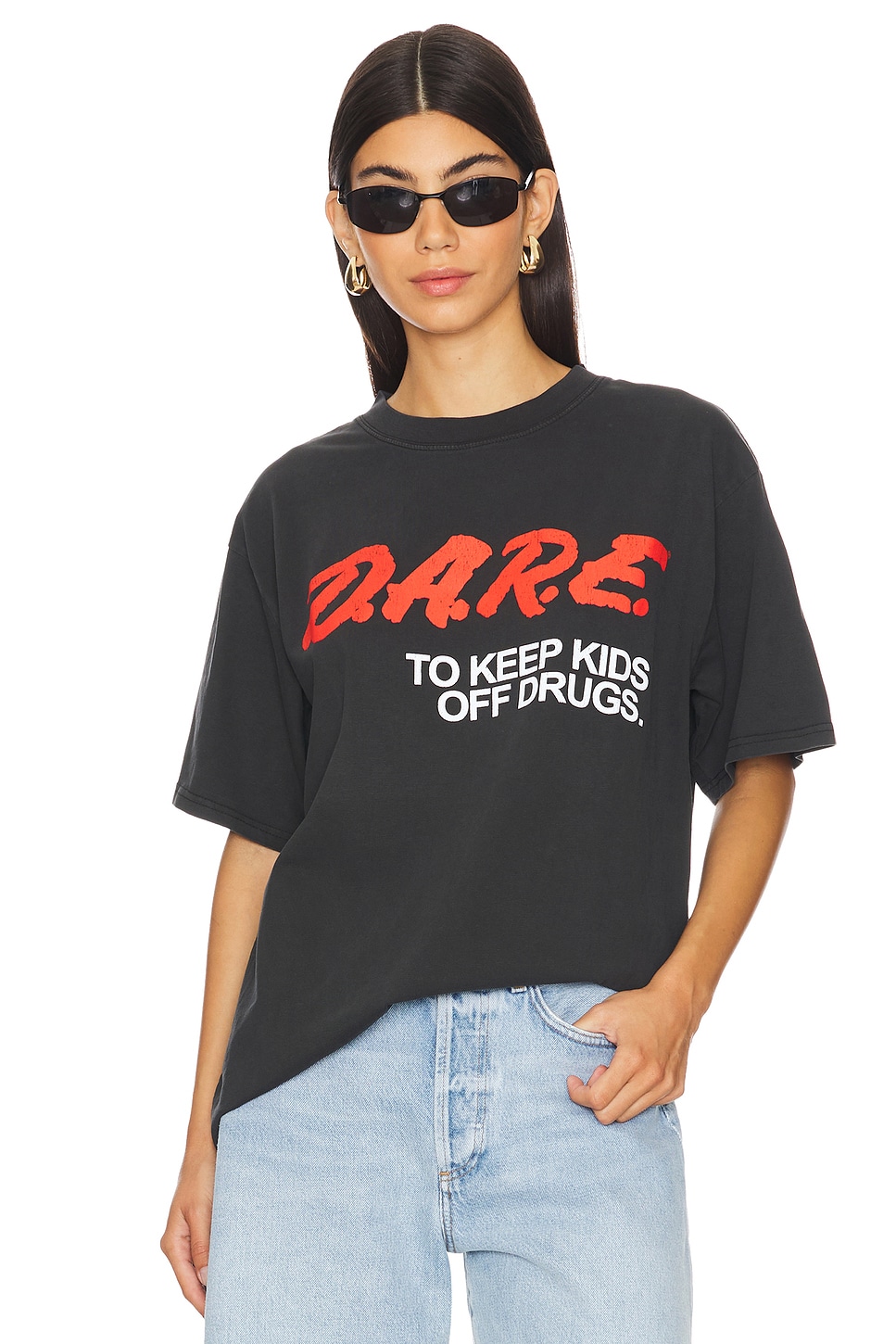 

Dare, чтобы уберечь детей от наркотиков, квадратная футболка Philcos, черный