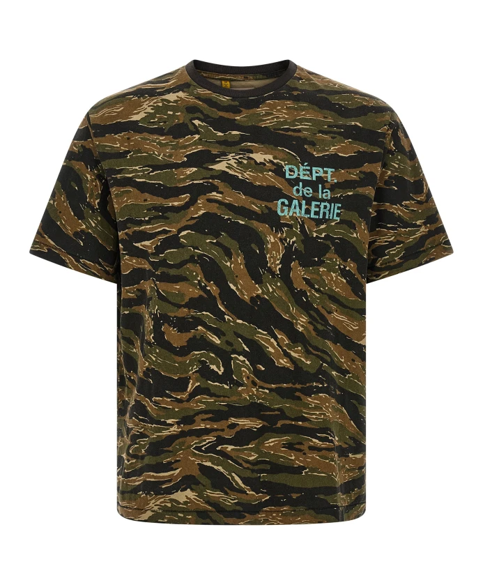 

Футболка с круглым вырезом и французским камуфляжным логотипом Gallery Dept., мультиколор