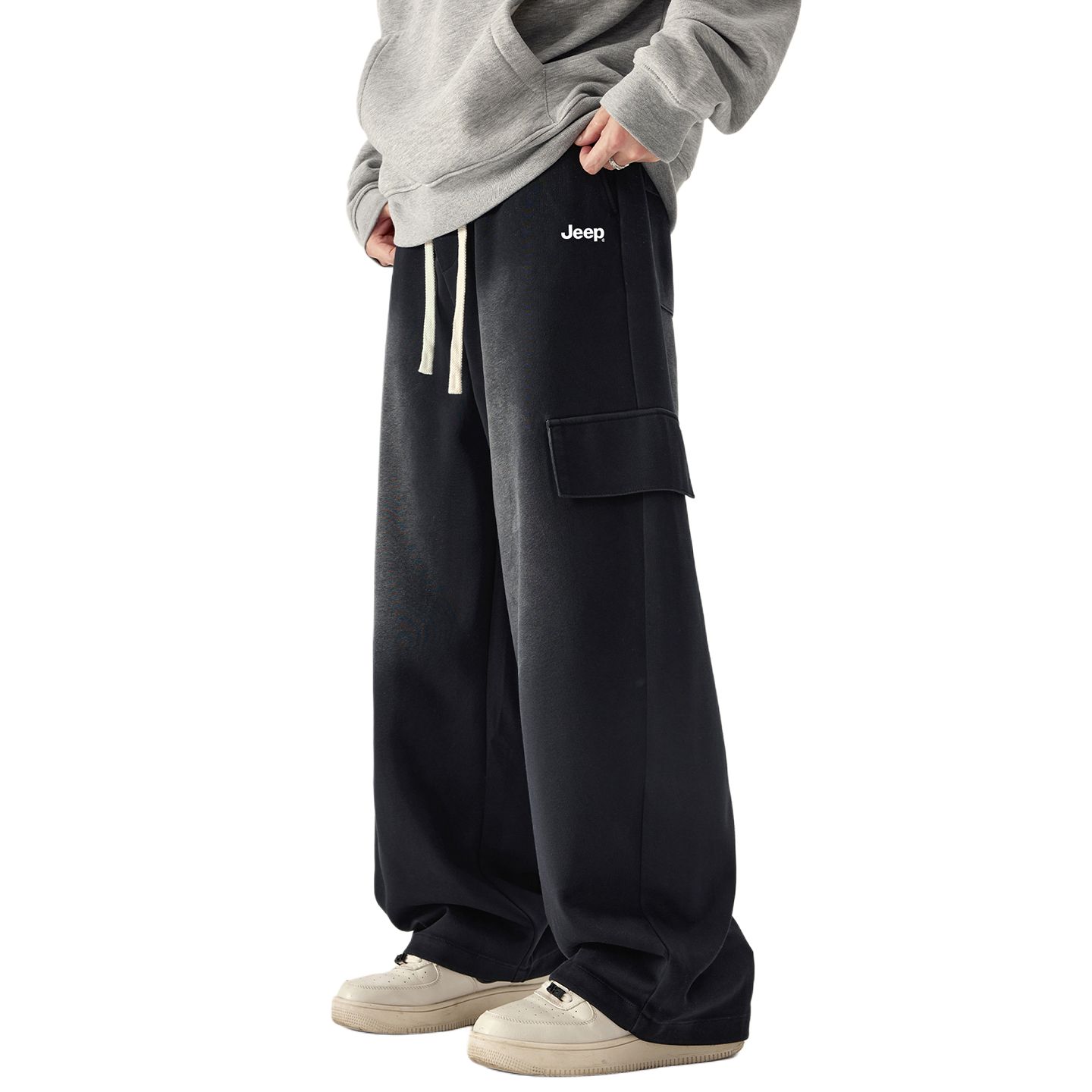 

Jeep Повседневные брюки Unisex Black Moderate Straight Fit