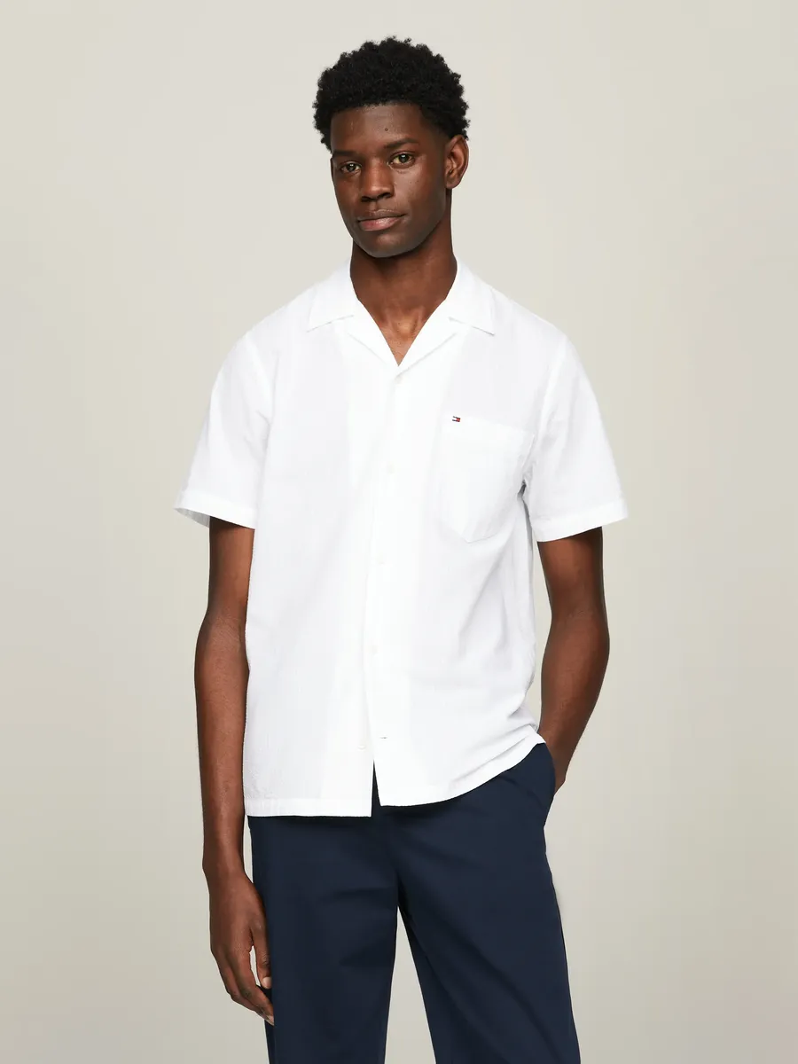 

Рубашка с короткими рукавами Tommy Hilfiger "SEERSUCKER SOLID SHIRT", со структурой, белый