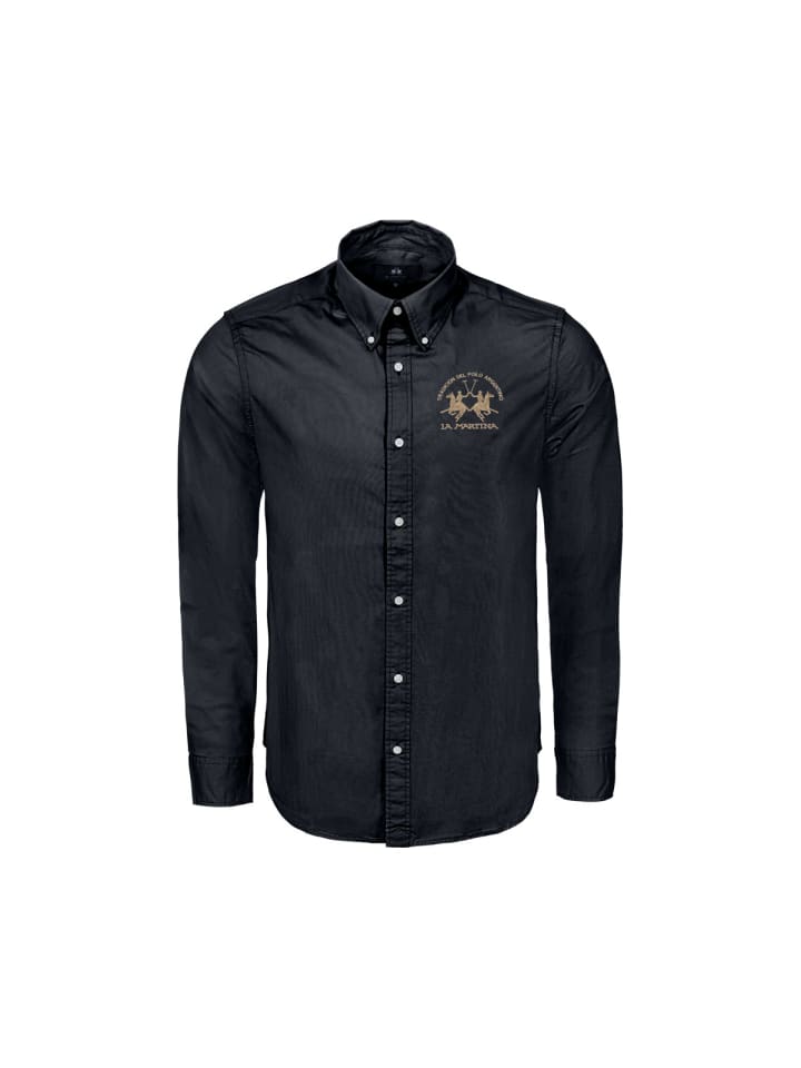 

Рубашка с длинными рукавами CCMC01 темно-синего цвета La Martina