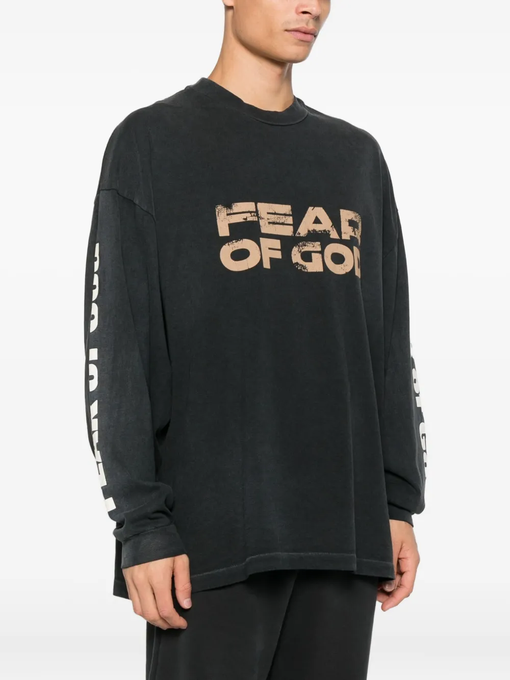 Футболка с длинными рукавами и логотипом Fear Of God, черный — фото 3