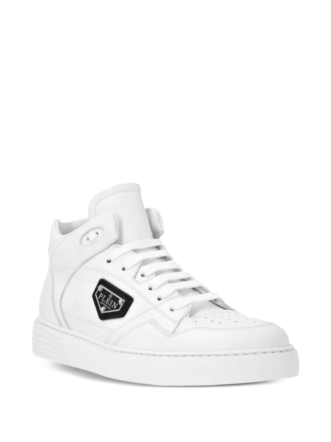 Кожаные высокие кеды Philipp Plein, белый — фото 2