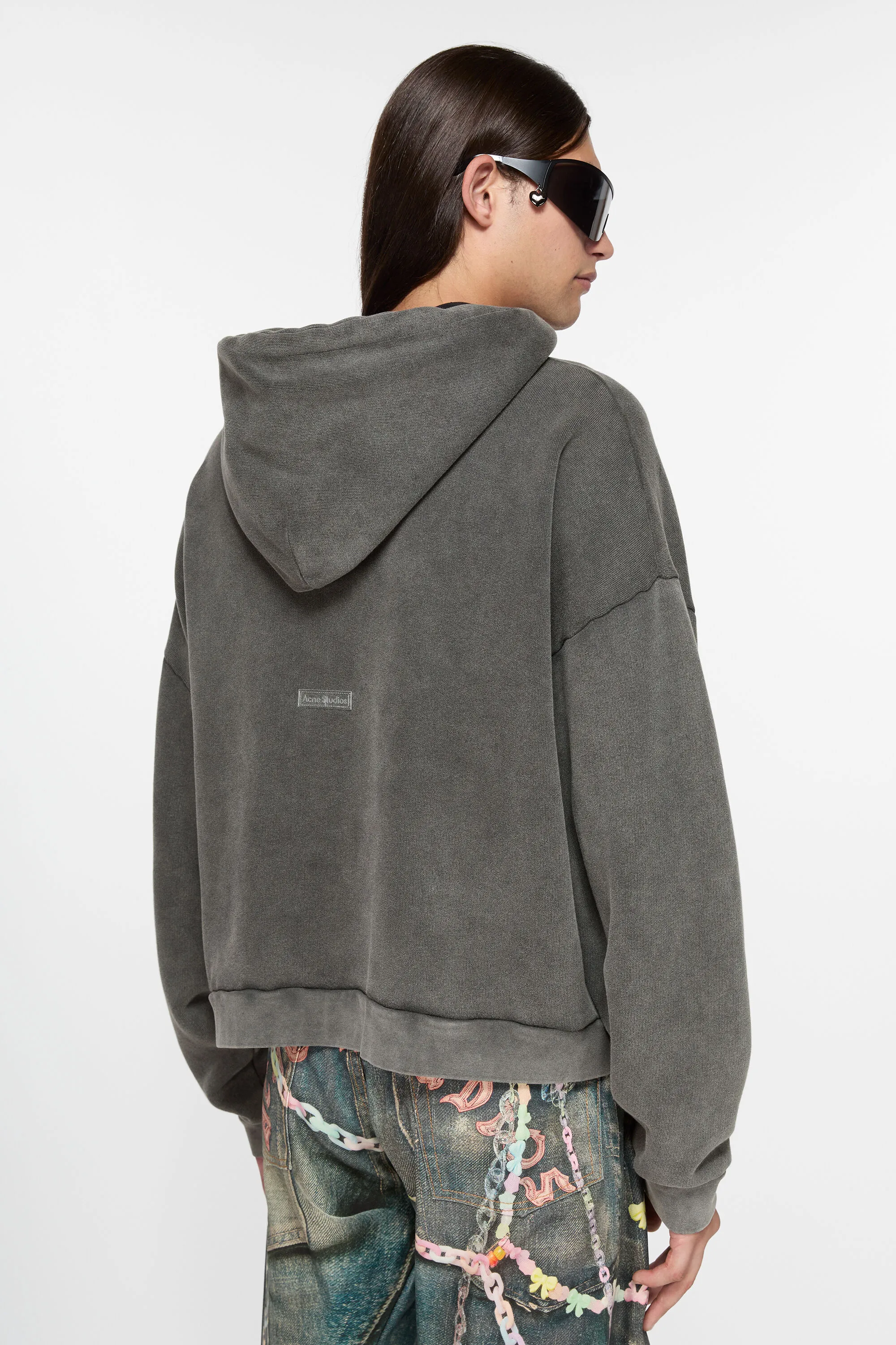 Нашивка с логотипом свитера с капюшоном Acne Studios, Faded black — фото 2