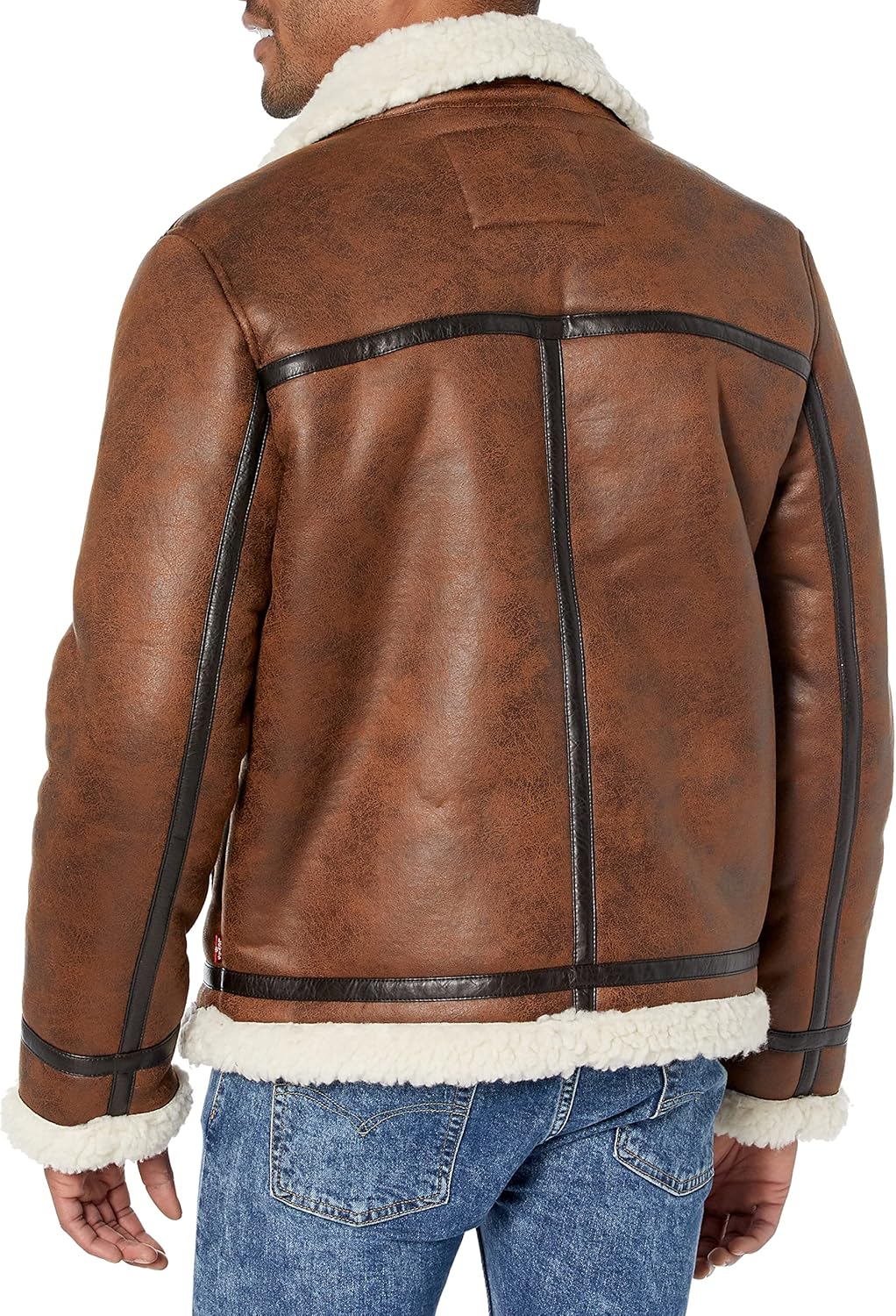Мужская куртка-авиатор Levi's из искусственной овчины Rancher, Brown — фото 3