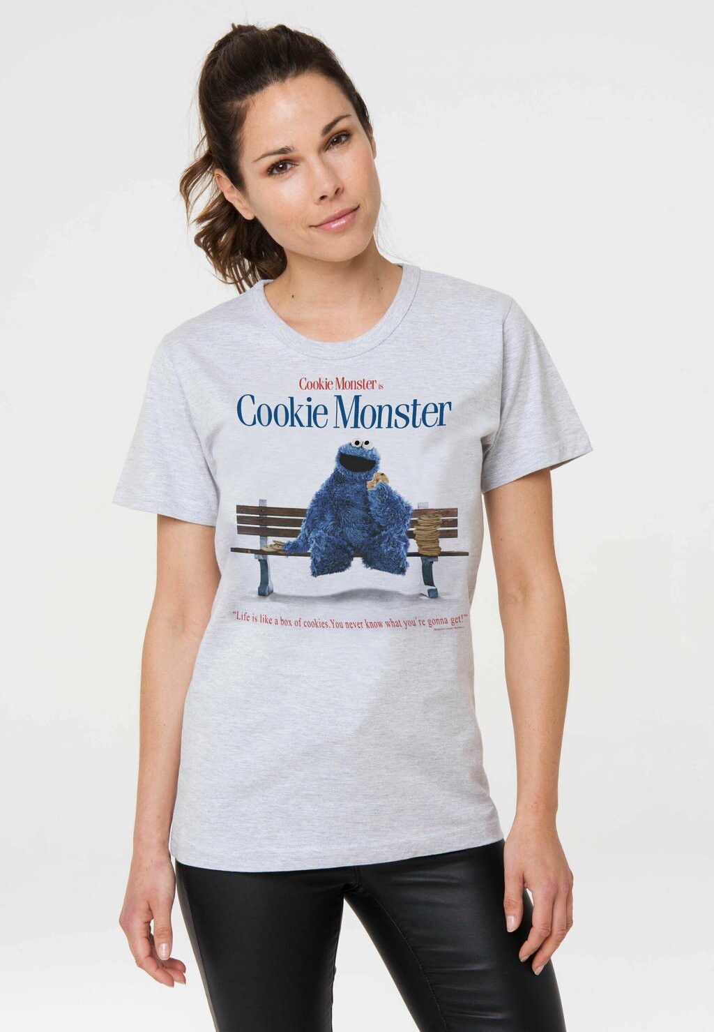 

Футболка с принтом SESAMSTRASSE – KRÜMELMONSTER LOGOSHIRT, цвет Mottled Grey