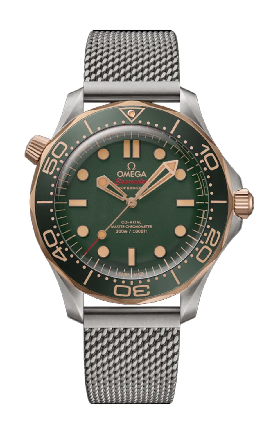 SEAMASTER DIVER 300М 42 ММ, ТИТАНИЙ‑БРОНЗОВОЕ ЗОЛОТО НА ТИТАНЕ - 210.90.42.20.10.001 OMEGA, синий