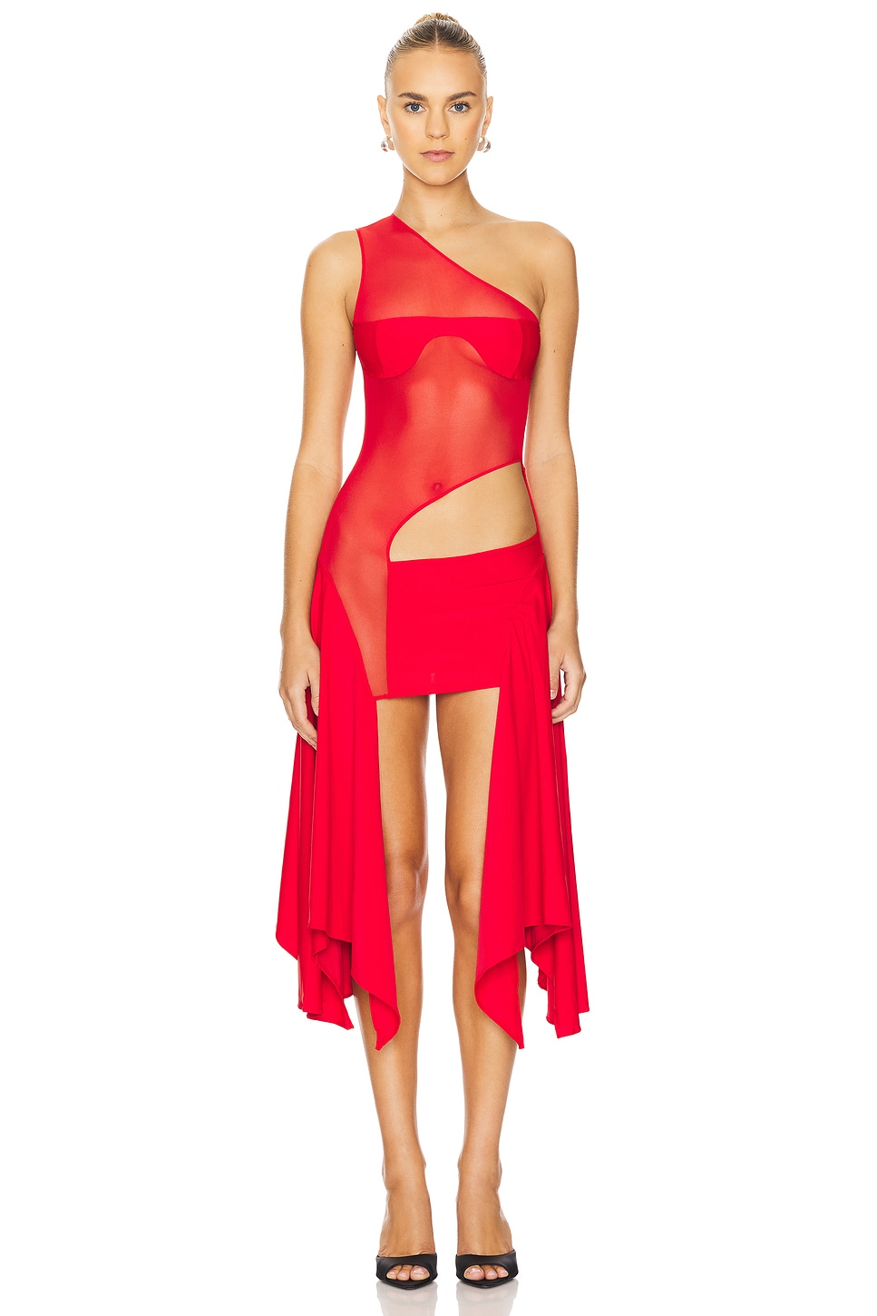 

Платье из трикотажной сетки x revolve Sketch-Y, красный