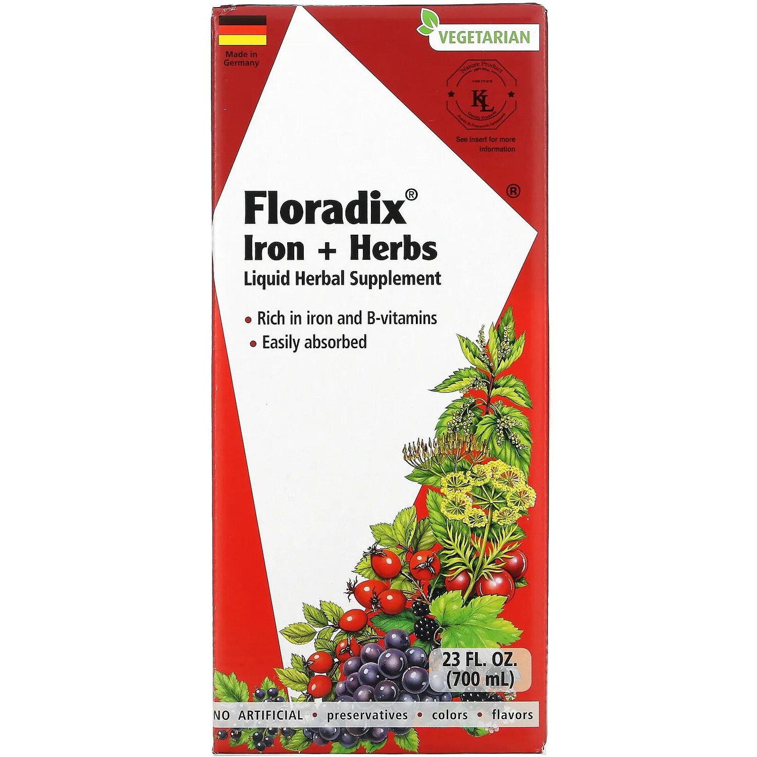 

Gaia Herbs Floradix железо и травы 700 мл (23 жидк. унции)