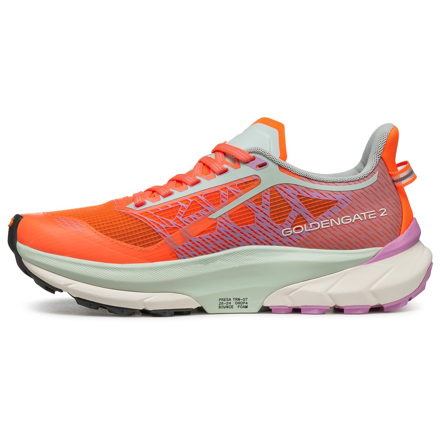 Кроссовки для бега по пересеченной местности Scarpa Women's Golden Gate 2, цвет Orange Fluo/Orchid — фото 2