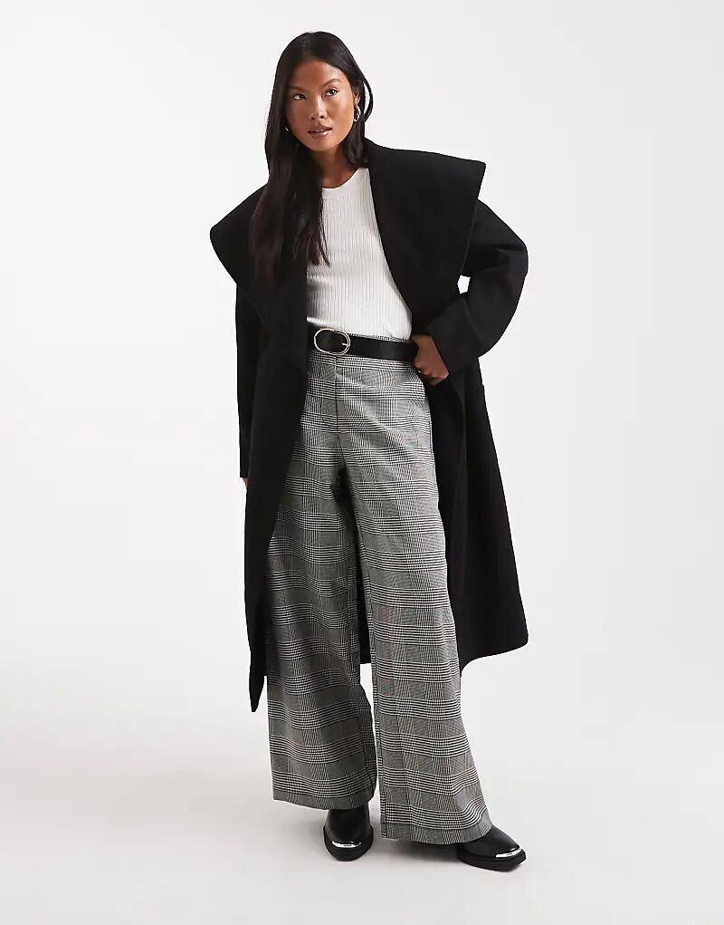 

Формальное пальто-халат Miss Selfridge Petite черного цвета