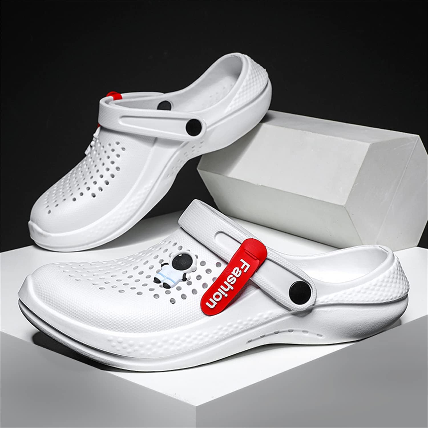 Женские мужские босоножки для пляжа, водные туфли, обувь, тапочки, прогулочные туфли, домашние, туристические туфли, дышащие сетчатые мюли, кроссовки с открытой пяткой, обувь без шнуровки Mdpcx, белый — фото 2