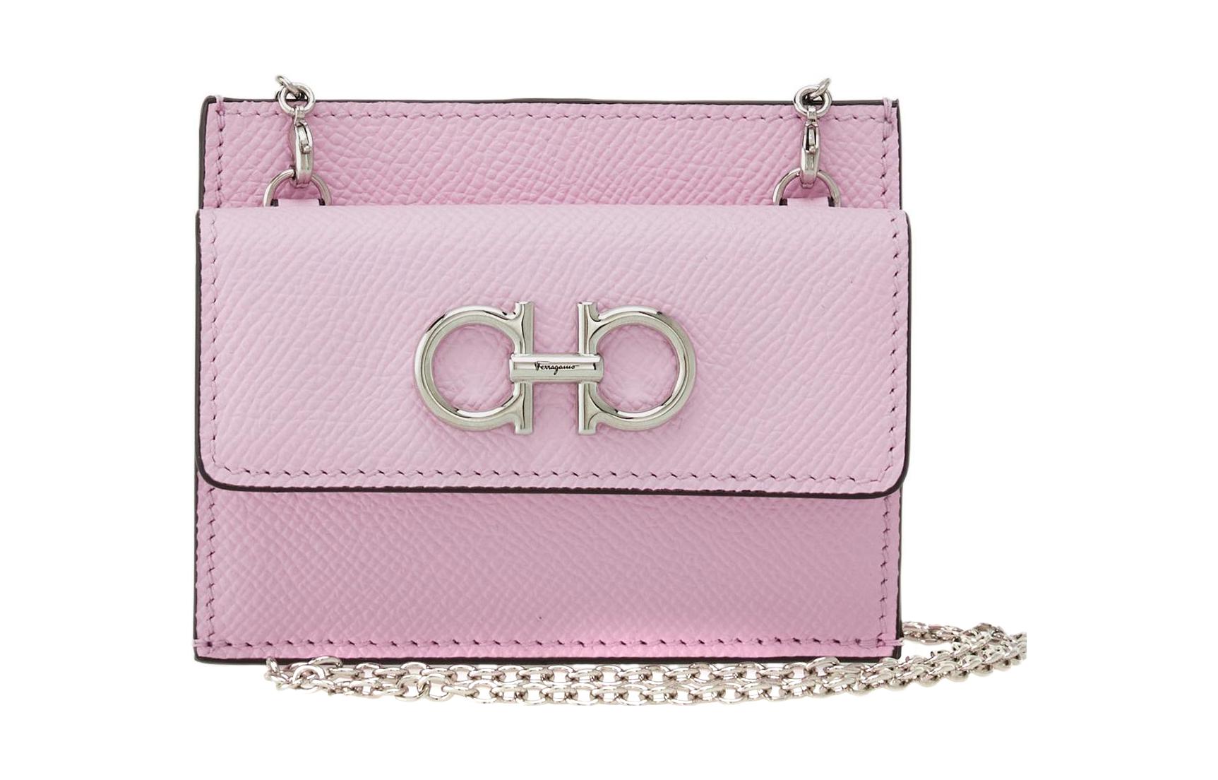 

Ferragamo Женский держатель для карт из кованой коровьей кожи, розовый