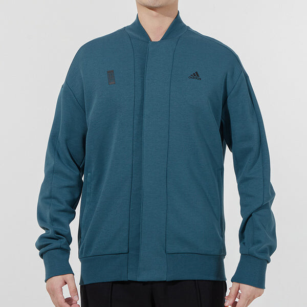 Куртка Men's adidas Martial Arts Series Logo Printing Sports Jacket Sky Blue, синий — фото 2