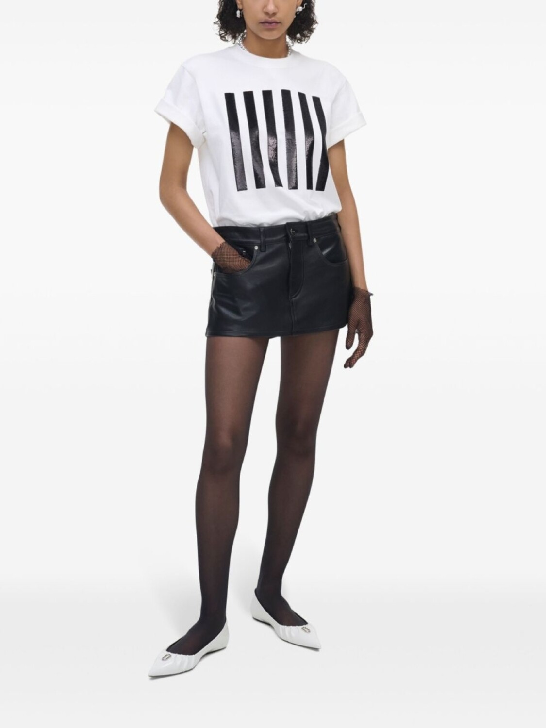 

Marc Jacobs футболка Stripe Box, белый