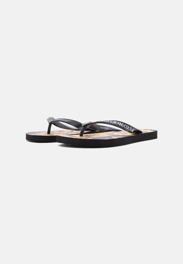 Сандалии fondo с т-образным ремешком, черно-золотистого цвета Versace Jeans Couture, Black/Gold-Coloured — фото 2