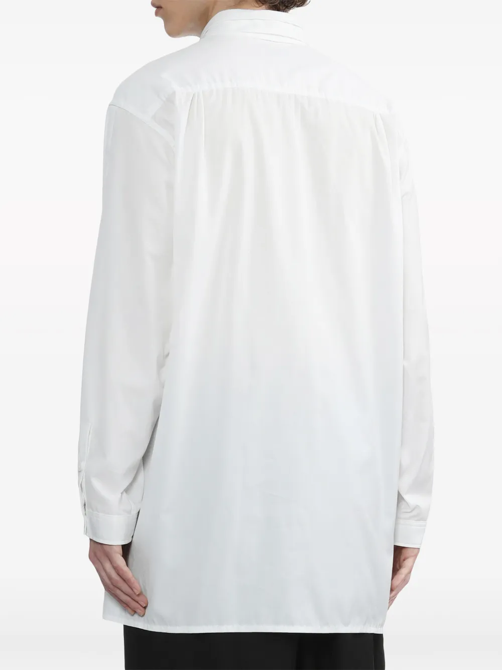 Рубашка с многослойным воротником Yohji Yamamoto, белый — фото 4
